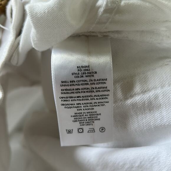 Re/Done 70s High Waisted Crop Boot Jeans White Size 29 Gently Used Quiet Luxury - Picture 9 of 9